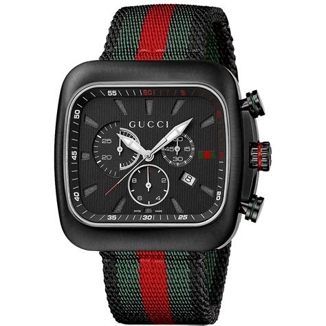 Gucci Ya131202 131.2 Chronograph Coupe Green&red Stripe 